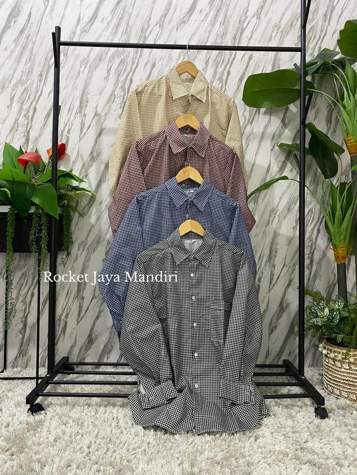 RJM -  Kemeja Una Top Katun Kotak Wanita Ld 120 | Atasan Wanita