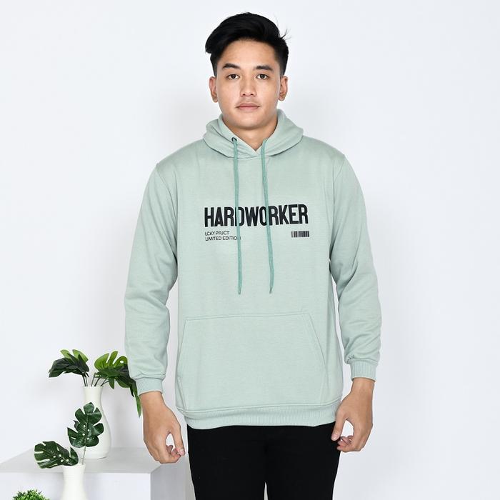 Sweater hoodie cowok Crewneck Basic Sweatshirt Distro Oversize LUCKY PROJECT Bisa Di Cari Jaket Kere