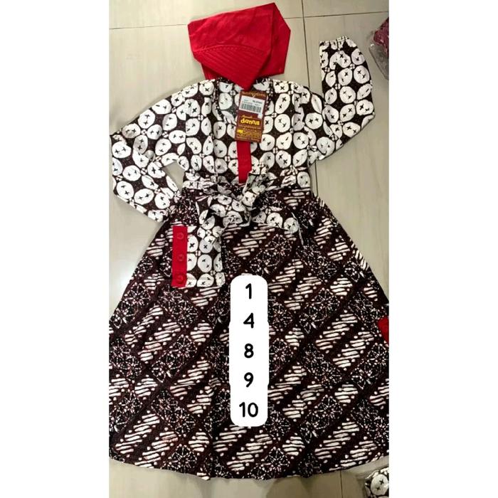 Sale abaya Dannis batik anak perempuan size 1, 2, 3, 4