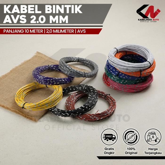 BEST SELLER Kabel Bintik AVSS 2MM x 10M Kabel Otomotif Body Mobil Motor Serabut Tembaga