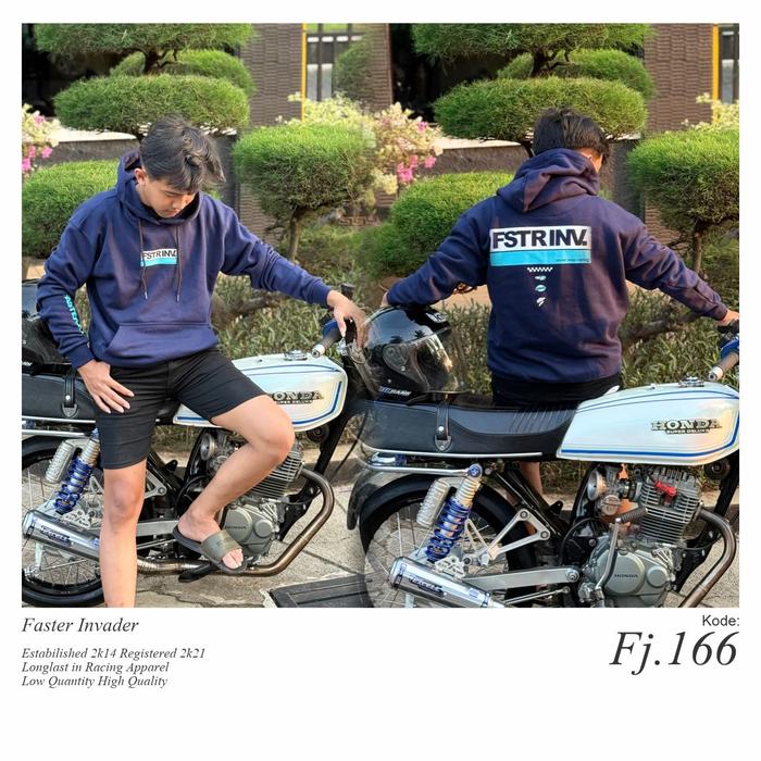Jaket Hoodie Faster Invader Navy FJ 166