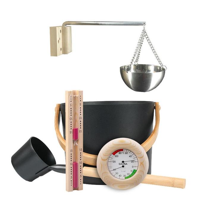 7L Set Ember Sauna dengan Sendok Gagang Panjang Termometer