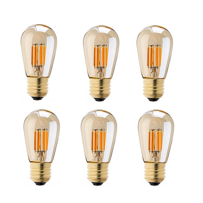 E26 E27 Retro LED Spiral Filament Light Bulb 1W 3W Warm Yellow Light