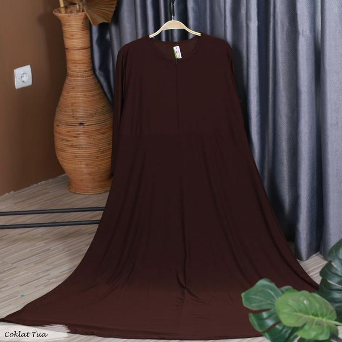 Baju Gamis Jersey Maxi Maxy Dress Big Size Ukuran Xl Xxl Xxxl 3Xl 5Xl Ld120 Ld140 Super Jumbo Polos 