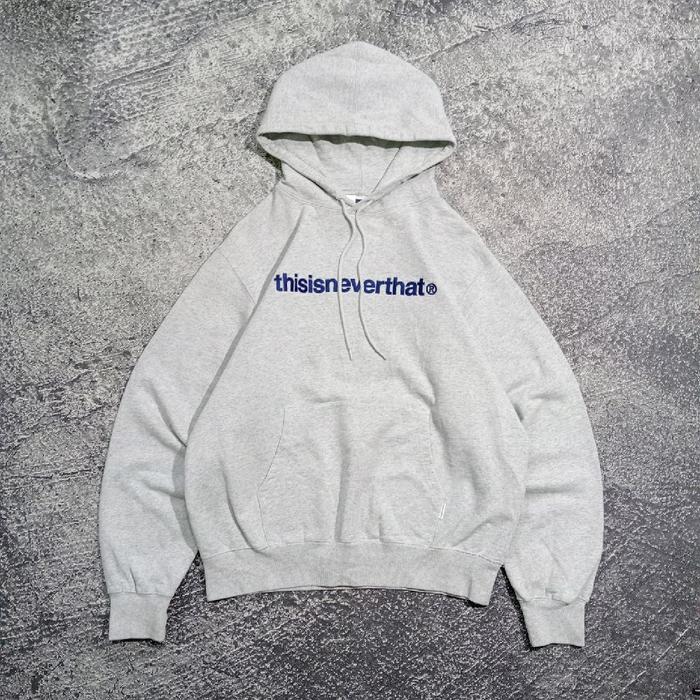 jaket Hoodie THISISNEVERTHAT logo bordir abu jaket casual murah size xl