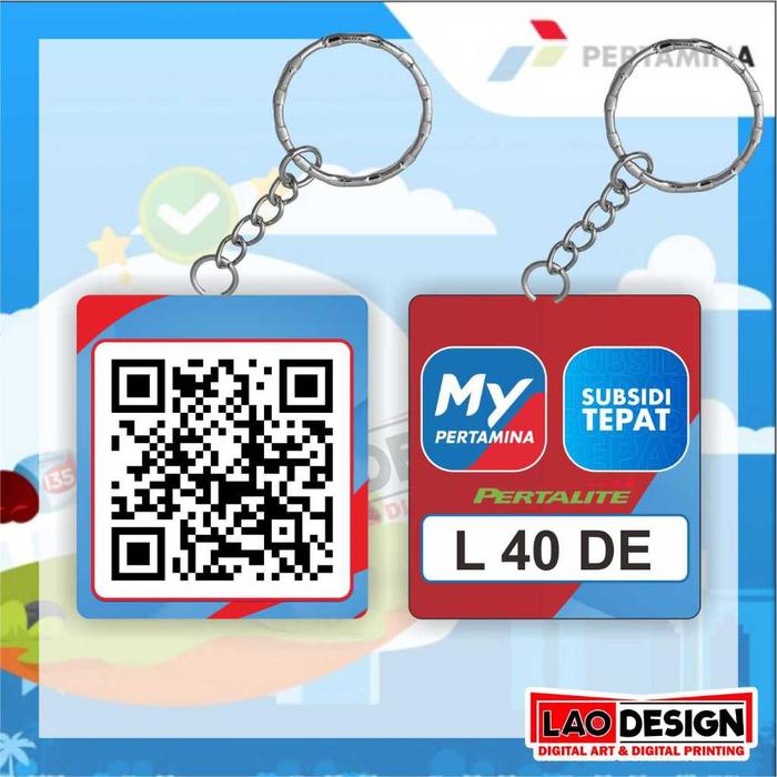 Gantungan Kunci QR BBM - Gantungan Kunci Pengisian BBM - Gantungan Kunci Akrilik - Gantungan Kunci Q