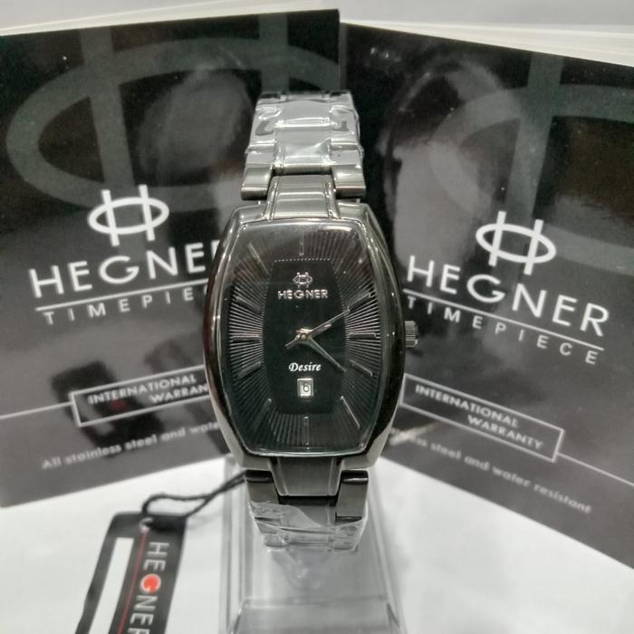 JAM TANGAN HEGNER 1663 HW 1663 WANITA FULL BLACK LIST SILVER ORIGINAL #gratisongkir