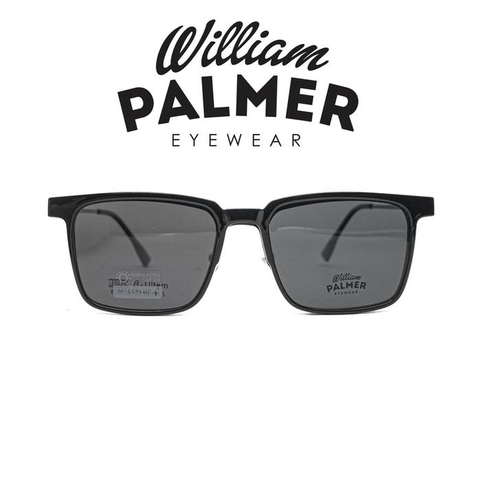 William Palmer Kacamata Pria Wanita Clip On 8501 C1 Black