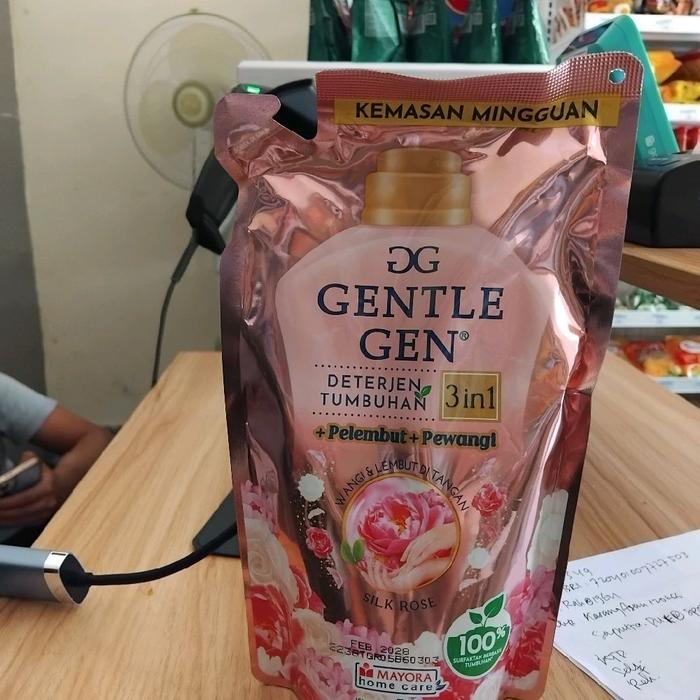 DG Gentle Gen Deterjen Tumbuhan 3in1 Pelembut Pewangi Silk Rose 100% Alami Kemasan Mingguan
