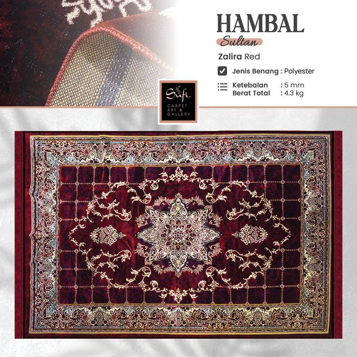 Karpet Lantai Jumbo Lipat Classic Hambal Sultan Turki dengan Tas Zalira 200x390 Cm