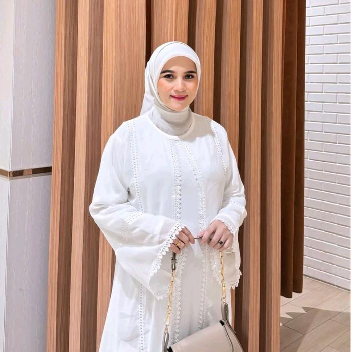 GAMIS ABAYA RENDA PUTIH Ceruty - GAMIS ARAB Jersey korea