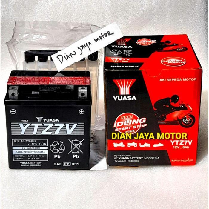 AKI KERING MOTOR YTZ7V ORIGINAL YUASA NMAX AEROK LEXI AEROX ACCU YTZ7 VDRY ORI YUASA ASLI DIAN JAYA