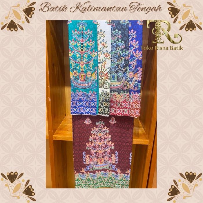 (HARGA PER SETENGAH METER)Kain Batik Khas Kalteng Semi Sutra bahan Halus, Jatuh, Lembut Kemeja Pria 