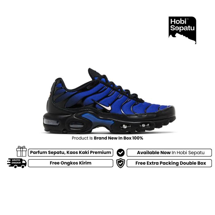 Sepatu Nike Air Max Plus TN Premium Black Racer Blue / Air Max TN Brand New In Box