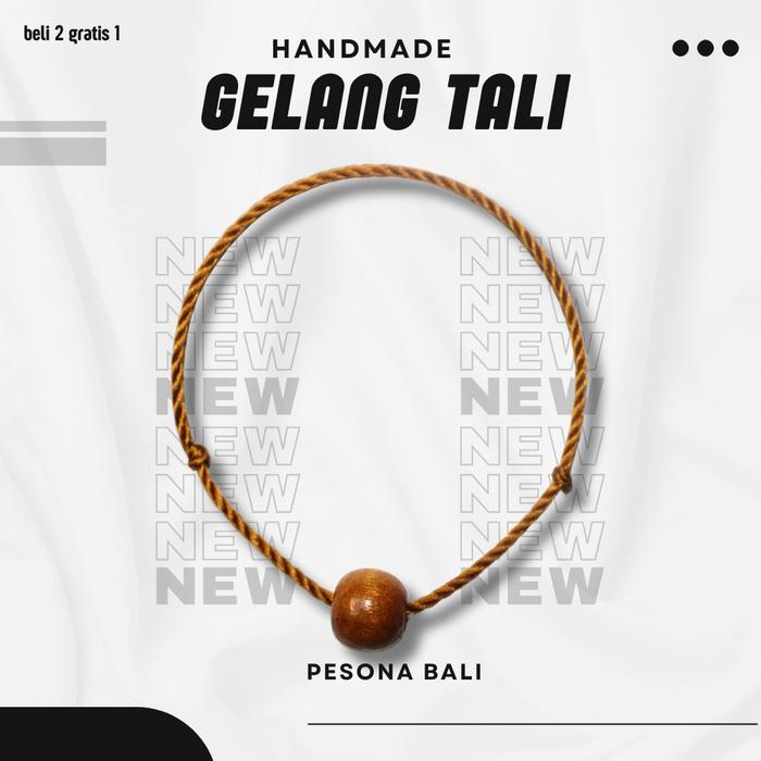 gelang manik bulat kayu minimalis