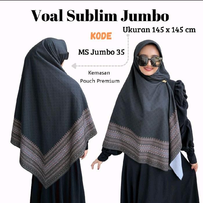 Kerudung Mudy Zoya Segi Empat Voal Sublim MS Jumbo Premium - Square Muslimah - Wanita, Syari Jilbab 