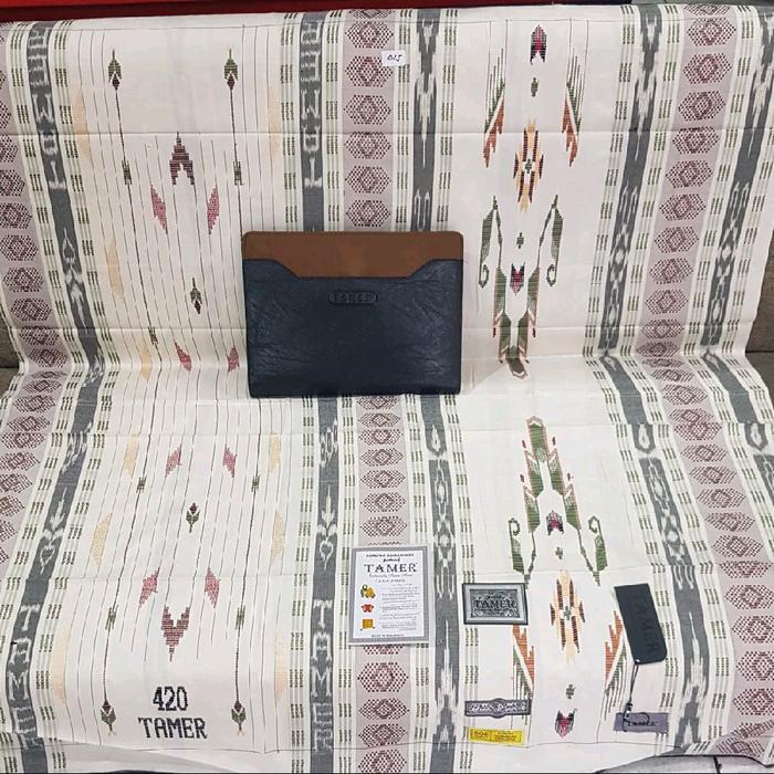 Sarung Tamer 420 Full Sutra Original Exclusive Muslim Santri Dewasa - Hitam - Putih, Pria, , Motif, 