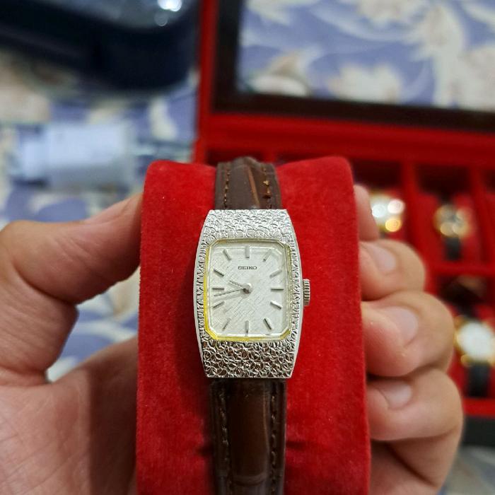 jam tangan seiko paladium tank tonneau ladies manual wind NOS baru stok lama artdeco alba citizen or