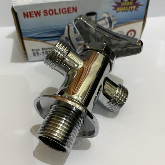 kran shower soligen 2 cabang SY-105| stop kran kloset double SY105