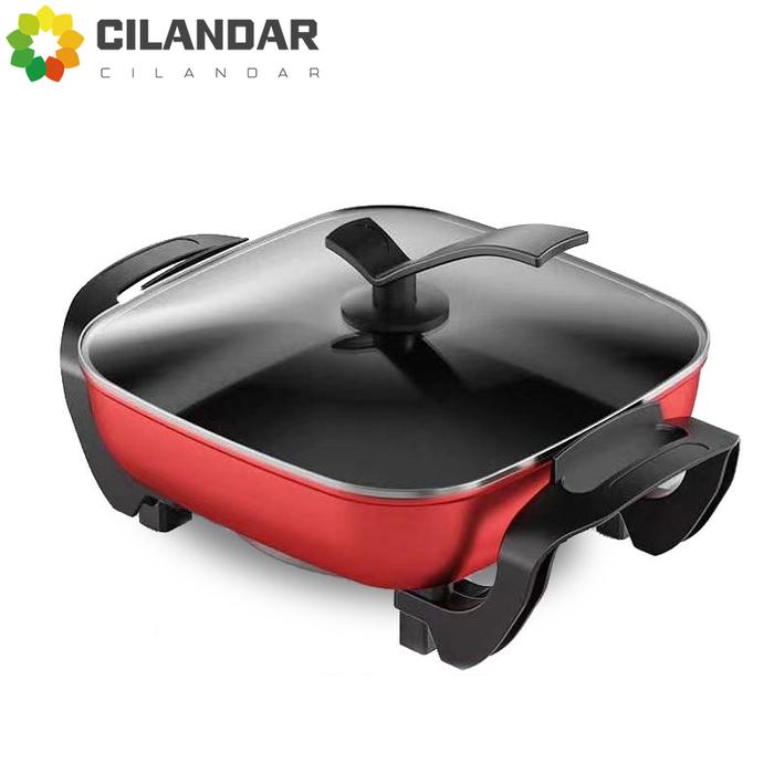 Multi functional household square pot instant hot pot electric hot pot no oil smoke gift student dor