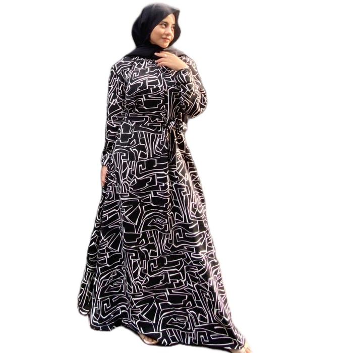 Gamis silk turkey abaya modern BiCeXa collection Dress Motif