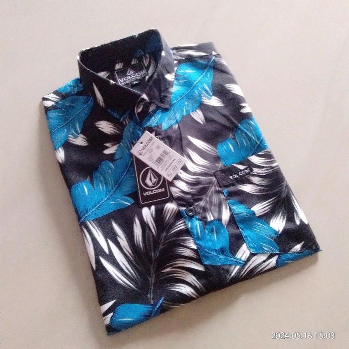 kemeja motif pantai lengan pendek ukuran M L XL XXL XXXL Pria Katun Baju Panjang Kotak Hitam Surfing