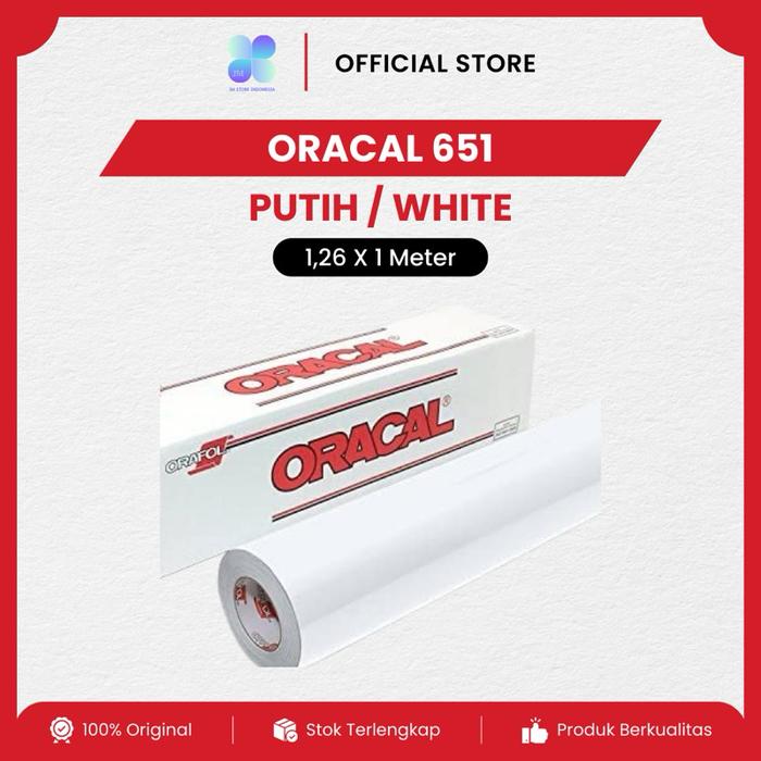 Oracal 651 Putih 1 Meter Glossy Matte Doff Stiker Vinyl Lebar 1,26 Meter