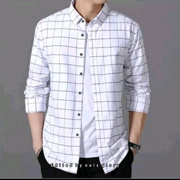 Kemeja Flanel Pria Lengan Panjang Premium Kualitas Tinggi Casual Distro Merah motif kotak kotak styl