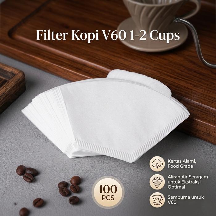 MalakuMall | Filter Paper V60 | Filter Paper V60 1-2 Cup | Filter Paper 100 PCS