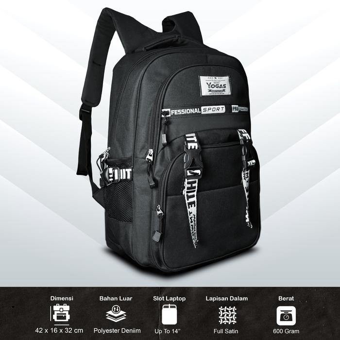 Realpoint x Yogas Tas Ransel Sekolah Denim Model Korea  Remaja 16 inch
