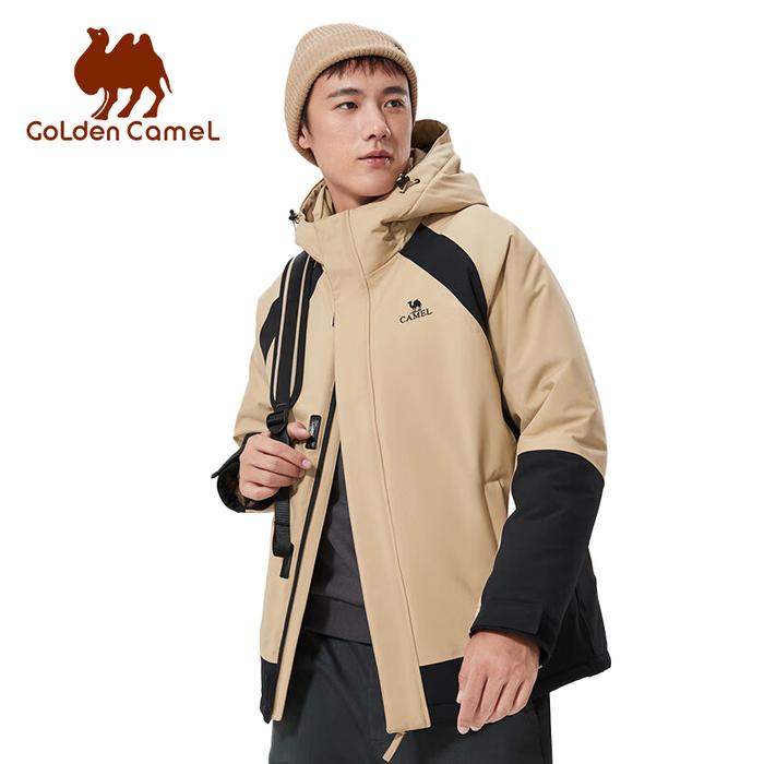 Golden Camel Women Men's Jacket Outdoor Waterproof Padded Warm Fleece