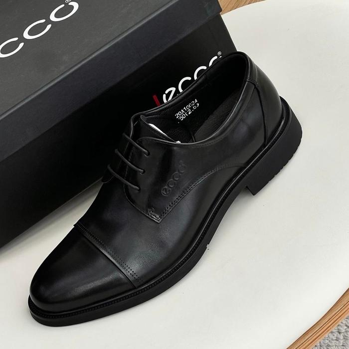Sepatu Formal Kulit ECCO Olahraga Hitam Cokelat Premium untuk Kantor Kerja Pria Nyaman Acara Shoes 4