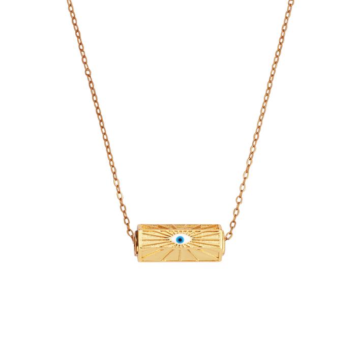 Evil Eye Lucky Alisman Amulet Amour Love Lucky Enamel Colourful Charm Focal Necklace,Fashion Bohimia