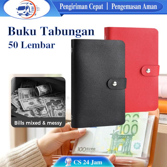 100 Slot Album Koleksi Uang Kertas Binder Buku Tabungan Harian Dompet Keuangan