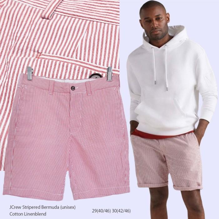 JCREW STRIPERED BERMUDA (CUTLABEL) Shorts Celana Pendek Pria Branded