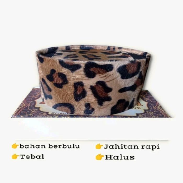 songkok loreng macan tutul peci loreng kopiah muslim loreng Tinggi 9cm, 10cm bahan berkualitas PREMI