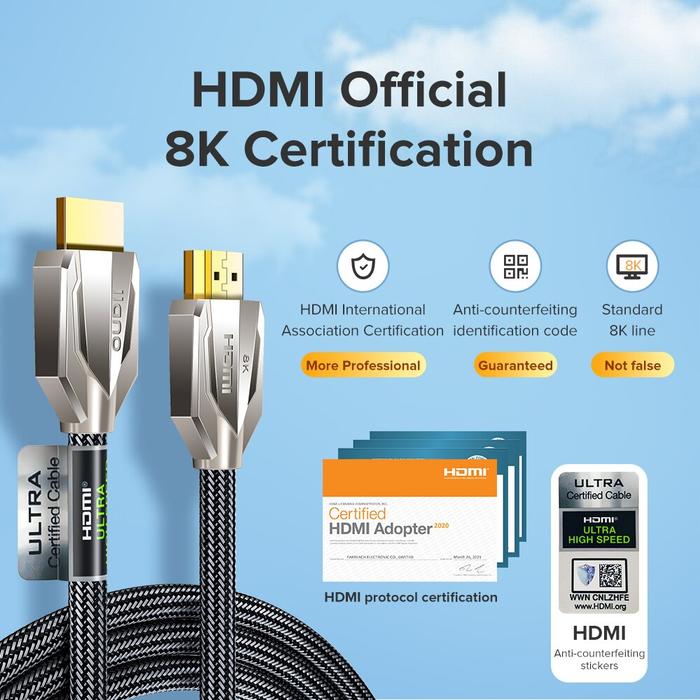 Llano Hdmi Cable 8K Hdmi 2.1 Ultra High Speed 48Gbps 60hz 144hz 3D