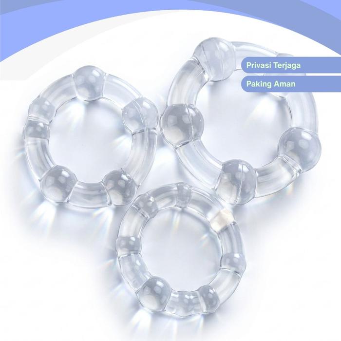 Cincin Stay Hard Donut Stamina Beaded Ring dengan Manik Manik Isi 3 Pcs Tidak Gampang Luntur dan Put