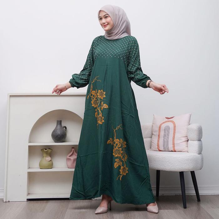 Baju Gamis Mewah Lebaran 2025 Terbaru Bahan Rayon Premium Model Terbaru Syari