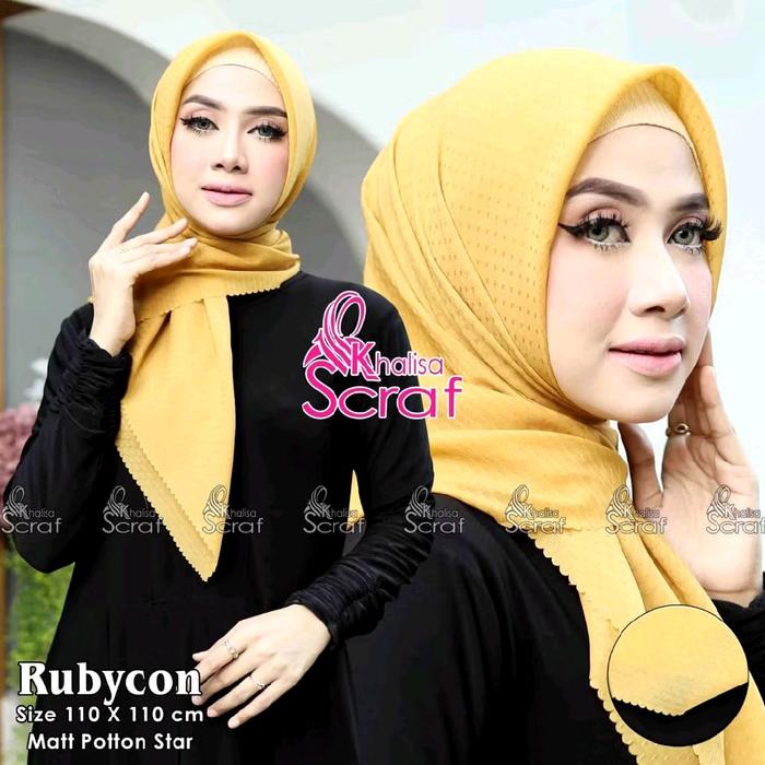 Jilbab Segi Empat - Rubicon - Jilbab Sekolah - Bella Square - Jilbab Kantor Kerudung Nyaman Standar 