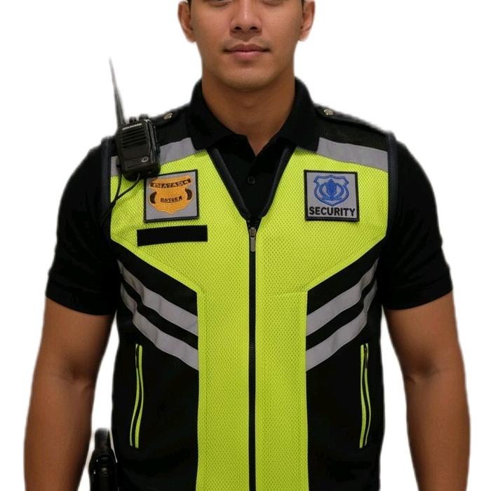 Rompi Tebal Satpam,Rompi Doublemesh Satpam ,Rompi Satpam Full Hijau dan Samping Hitam