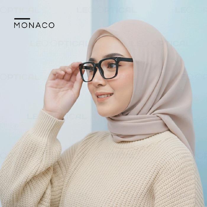 (B1G1) MONACO Frame Kacamata Antiradiasi Photocomic Gratis Lensa Minus Plus Cylinder Kotak Unisex TR