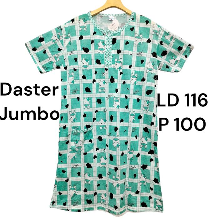 Daster Wanita Dewasa Jumbo Bahan Kaos Tebal motif 2XL LD 116Cm Setrip Panjang