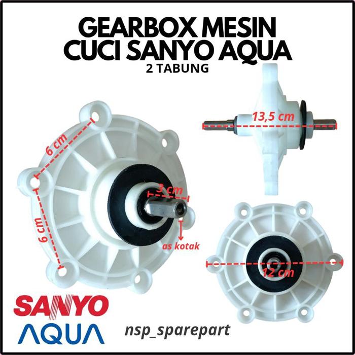GEARBOX MESIN CUCI SANYO AQUA 2 TABUNG AS KOTAK