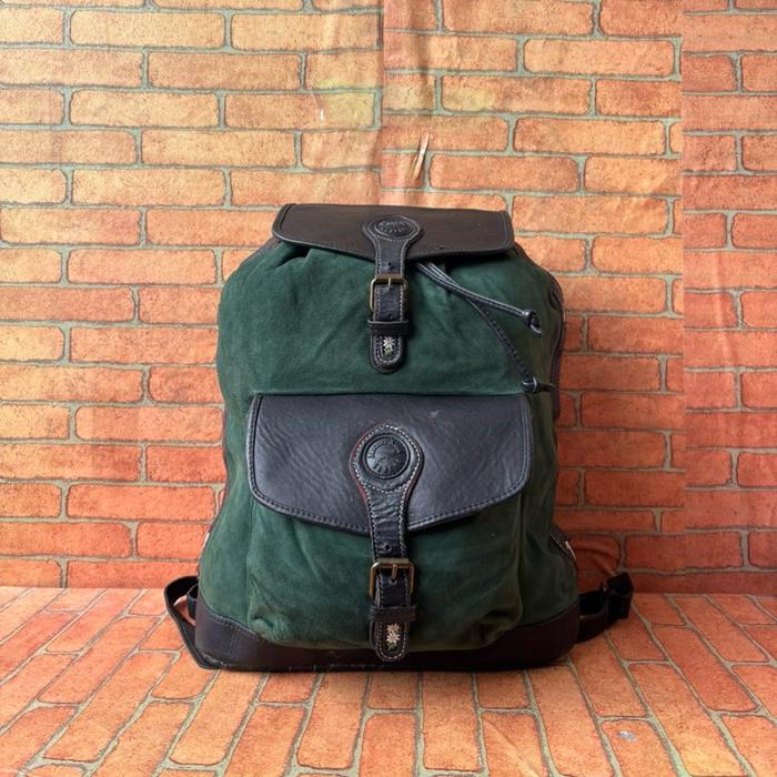 TAS RANSEL SERUT MICHEL JORDI PRIA WANITA KULIT ASLI MIX BALDU SECOND BRANDED HIJAU HITAM
