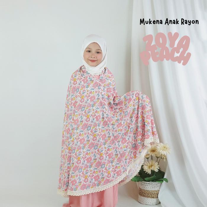 Terlaris Mukena Couple Rayon Premium Renda Motif Zoya Peach - Mukenah Cantik Best Quality