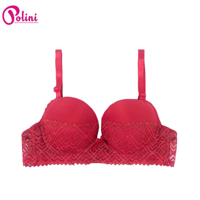 POLINI Bra Wanita Push Up Berkawat kait 3 Bra Motif G632