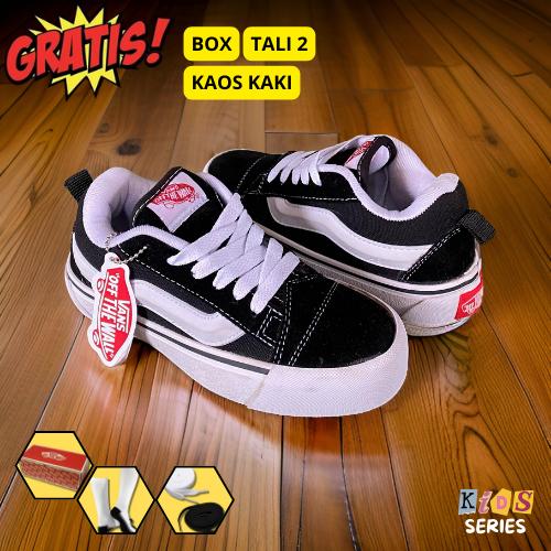 Sepatu Anak VANS001 KnU SkOol Sepatu Gemuk Anak KnU SkOol Black And White Sneakes For Kids