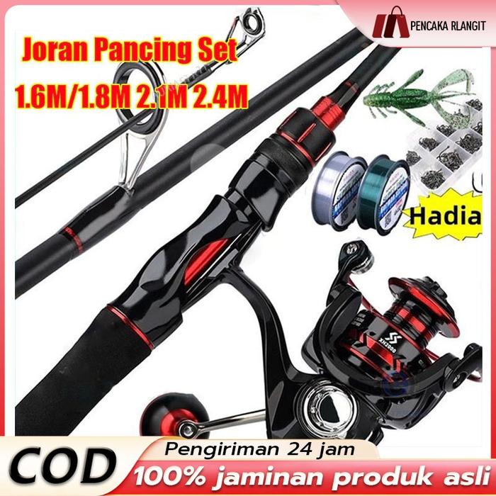 Pancing Set 1.6M/1.8M/2.1M/2.4M Joran Pancing Set Dengan Bahan Serat Karbon Joran Pancing Carbon Pan