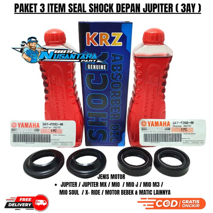 1 SET 3ITEM SEAL SHOCK MIO SPORTY + OLI SHOCK + SEAL DEBU MIO J MIO M3 SOUL GT VEGA ZR JUPITER Z